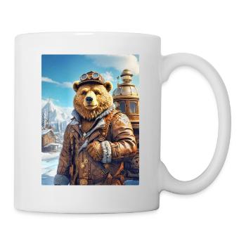 Steampunk Winterlandschaft Bär 1.7 - Tasse - Weiß - Rechts