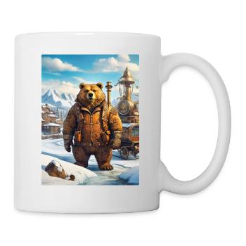 Steampunk Winterlandschaft Bär 1.12 - Tasse - Weiß - Rechts