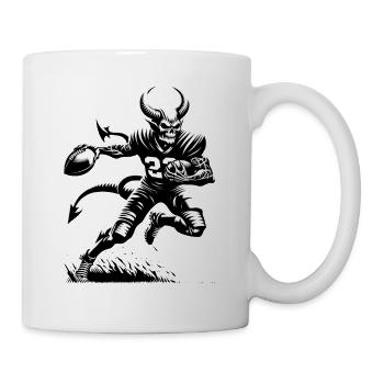 Teufel spielt American Football | ENFLAMED - Tasse - Weiß - Rechts