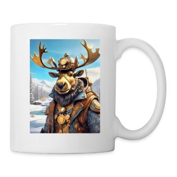 Steampunk Winterlandschaft Elch 1.3 - Tasse - Weiß - Rechts