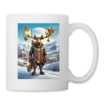 Steampunk Winterlandschaft Elch 1.7 - Tasse - Weiß - Rechts