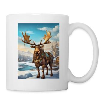 Steampunk Winterlandschaft Elch 1.4 - Tasse - Weiß - Rechts