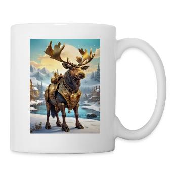 Steampunk Winterlandschaft Elch 1.6 - Tasse - Weiß - Rechts