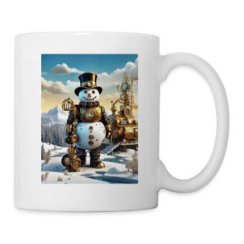Bonhomme de neige paysage d’hiver steampunk 1.3 - Mug blanc - blanc - Droite