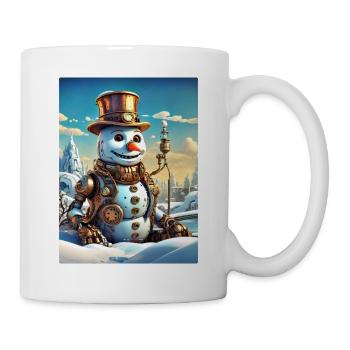 Steampunk hiver paysage bonhomme de neige 1.10 - Mug blanc - blanc - Droite