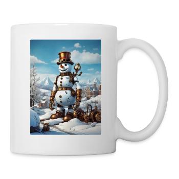 Steampunk hiver paysage bonhomme de neige 1.5 - Mug blanc - blanc - Droite