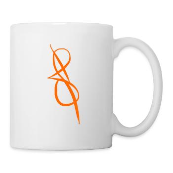 Kunstvoller oranger S in Schnürchenschrift - Tasse - Weiß - Rechts