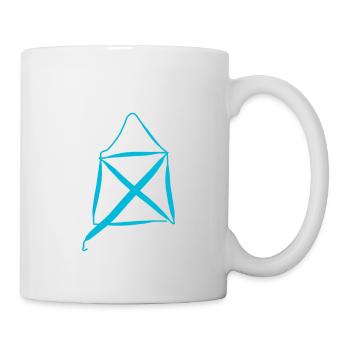 Blue house painted in a line - Mug - white - Right