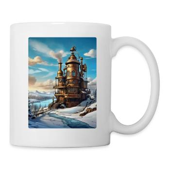 Paysage d’hiver steampunk 1.10 - Mug blanc - blanc - Droite
