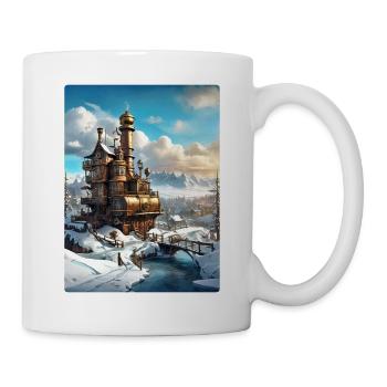 Paysage d’hiver steampunk 1.9 - Mug blanc - blanc - Droite