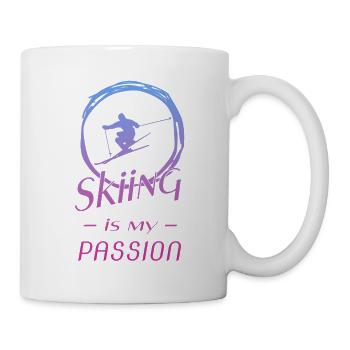 skiing is my passion - Tasse - Weiß - Rechts