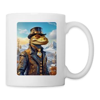 Steampunk Winterlandschaft Dino 1.7 - Tasse - Weiß - Rechts