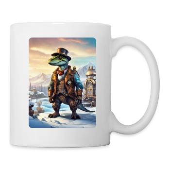 Steampunk Winterlandschaft Dino 1.3 - Tasse - Weiß - Rechts