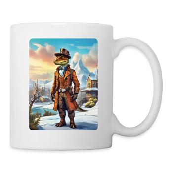 Steampunk Winterlandschaft Dino 1.4 - Tasse - Weiß - Rechts
