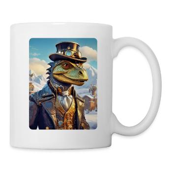 Steampunk Winterlandschaft Dino 1.12 - Tasse - Weiß - Rechts