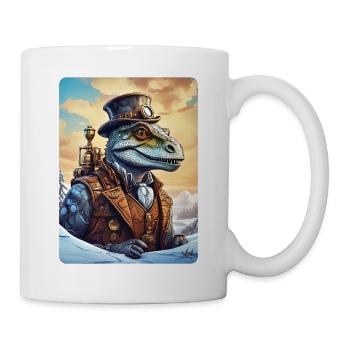 Steampunk Winterlandschaft Dino 1.13 - Tasse - Weiß - Rechts
