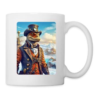 Steampunk Winterlandschaft Dino 1.11 - Tasse - Weiß - Rechts