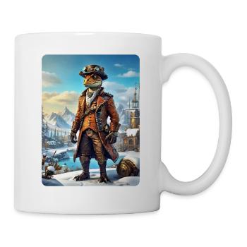 Steampunk Winterlandschaft Dino 1.14 - Tasse - Weiß - Rechts