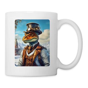 Steampunk Winterlandschaft Dino 1.17 - Tasse - Weiß - Rechts
