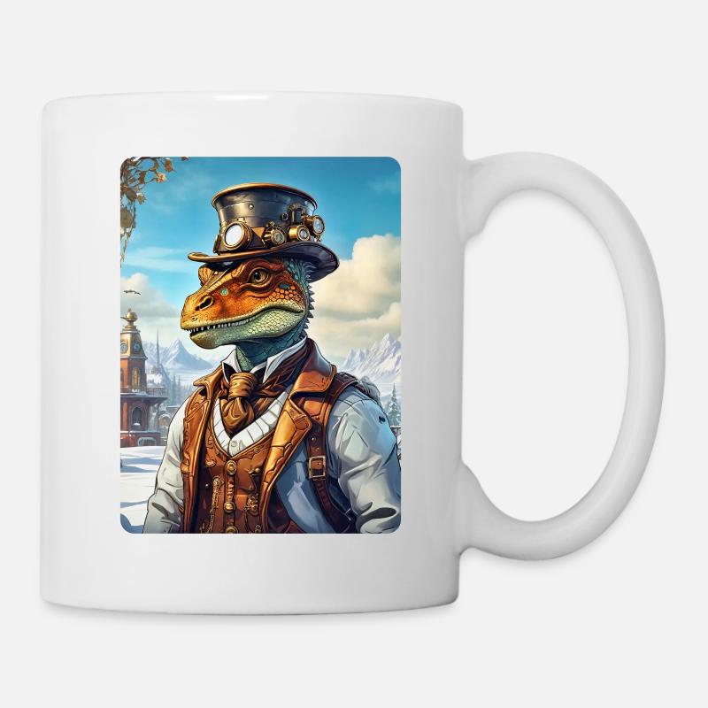 Steampunk Winter Landscape Dino 1.17 - Mug - white