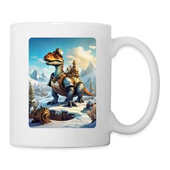Steampunk Winterlandschaft Dino 1.1 - Tasse - Weiß - Rechts
