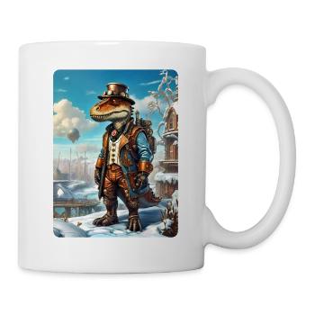 Steampunk Winterlandschaft Dino 1.10 - Tasse - Weiß - Rechts