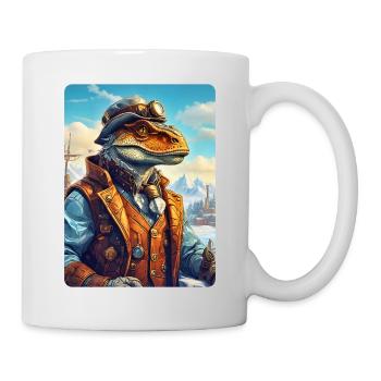 Steampunk Winterlandschaft Dino 1.2 - Tasse - Weiß - Rechts