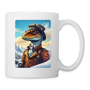 Steampunk Winterlandschaft Dino 1.9 - Tasse - Weiß - Rechts