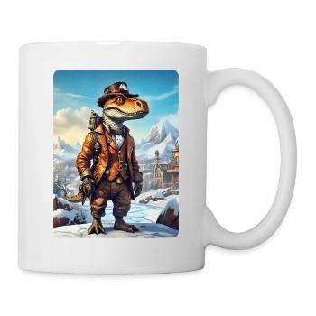 Steampunk Winterlandschaft Dino 1.15 - Tasse - Weiß - Rechts