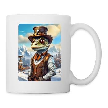 Steampunk Winterlandschaft Dino 1.16 - Tasse - Weiß - Rechts