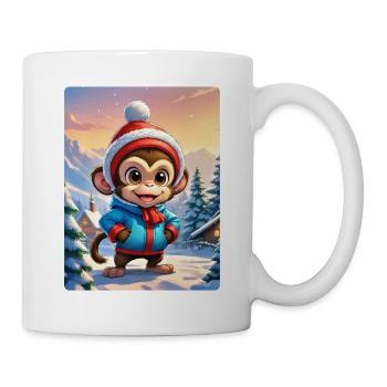 Anime Winterlandschaft Affe 1.2 - Tasse - Weiß - Rechts