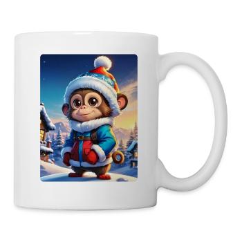 Anime Winterlandschaft Affe 1.1 - Tasse - Weiß - Rechts