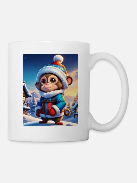Anime Winterlandschaft Affe 1.1 - Tasse - Weiß