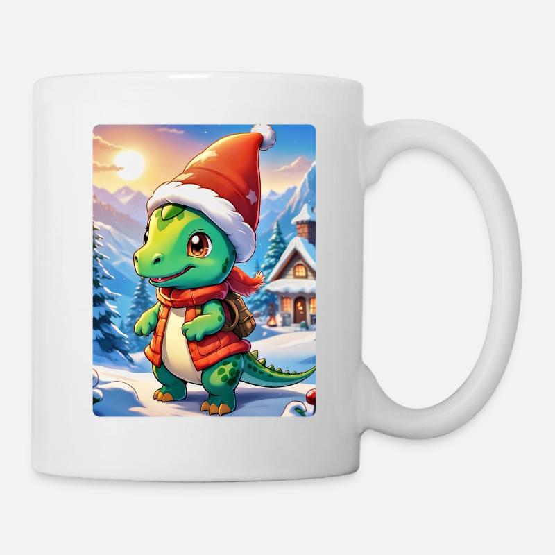 Anime Paysage D’hiver Dino 1.3 - Mug blanc - blanc