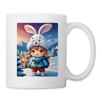 Anime Winterlandschaft Hase 1.8 - Tasse - Weiß - Rechts