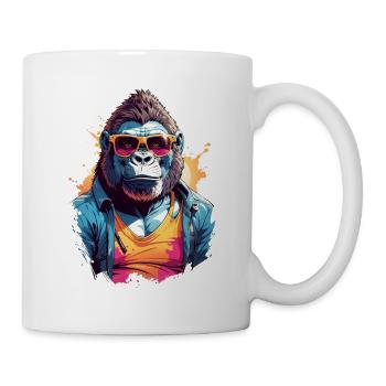Cool Colourful Gorilla in Sunglasses - Mug - white - Right