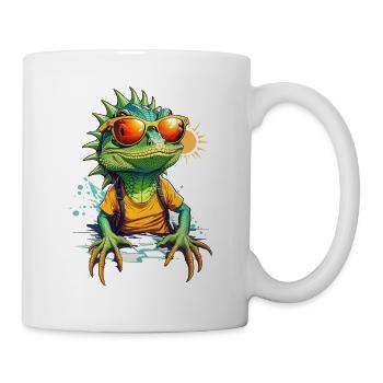 Cool Colourful Lizard in Sunglasses - Mug - white - Right