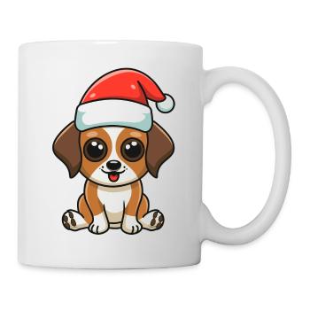 Doggy with Santa hat - Mug - white - Right