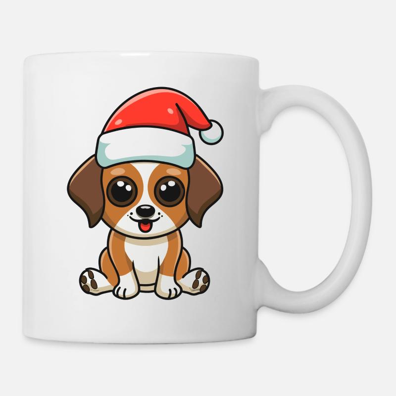 Doggy with Santa hat - Mug - white
