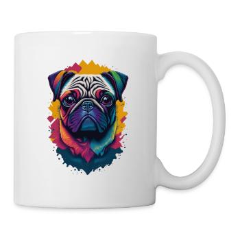 Carlin chien couleur explosion chiens illustration - Mug blanc - blanc - Droite