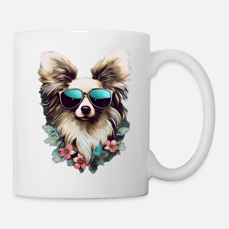 Papillon Cool - Papillon Hund - Tasse - Weiß