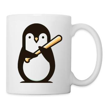 Cute Penguin Baseball Comic - Mug - white - Right