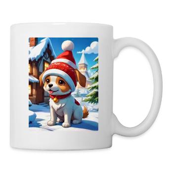 Anime Winterlandschaft Hund 1.11 - Tasse - Weiß - Rechts