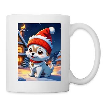 Anime Winterlandschaft Hund 1.7 - Tasse - Weiß - Rechts