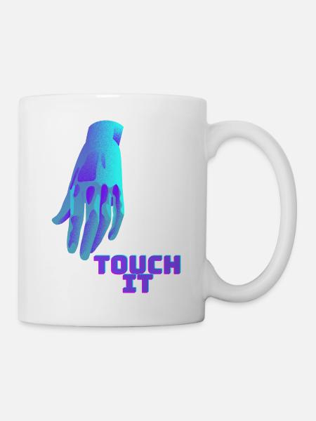 Touch It - Blue Hand - Mug - white