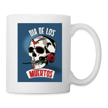 Dia de los Muertos Kostüm Karneval Totenkopf - Tasse - Weiß - Rechts