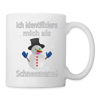 Schneemann Identität - Vers.1 - Tasse - Weiß - Rechts
