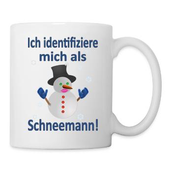 Schneemann Identität - Vers.2 - Tasse - Weiß - Rechts