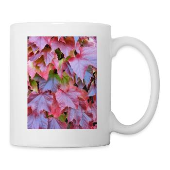 Rote Herbstblätter Reben Herbst Blätter Laub Photo - Tasse - Weiß - Rechts