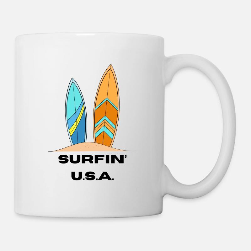 SURFER AUX ÉTATS-UNIS - Mug blanc - blanc